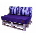 Paletové sedenie Golden Garden GG24 podsedák a vankúš 120cm x 80cm x 15cm Fialová s pásikmi